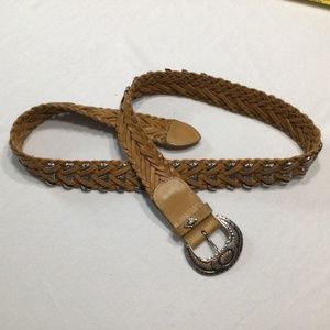 Omega braided leather belt